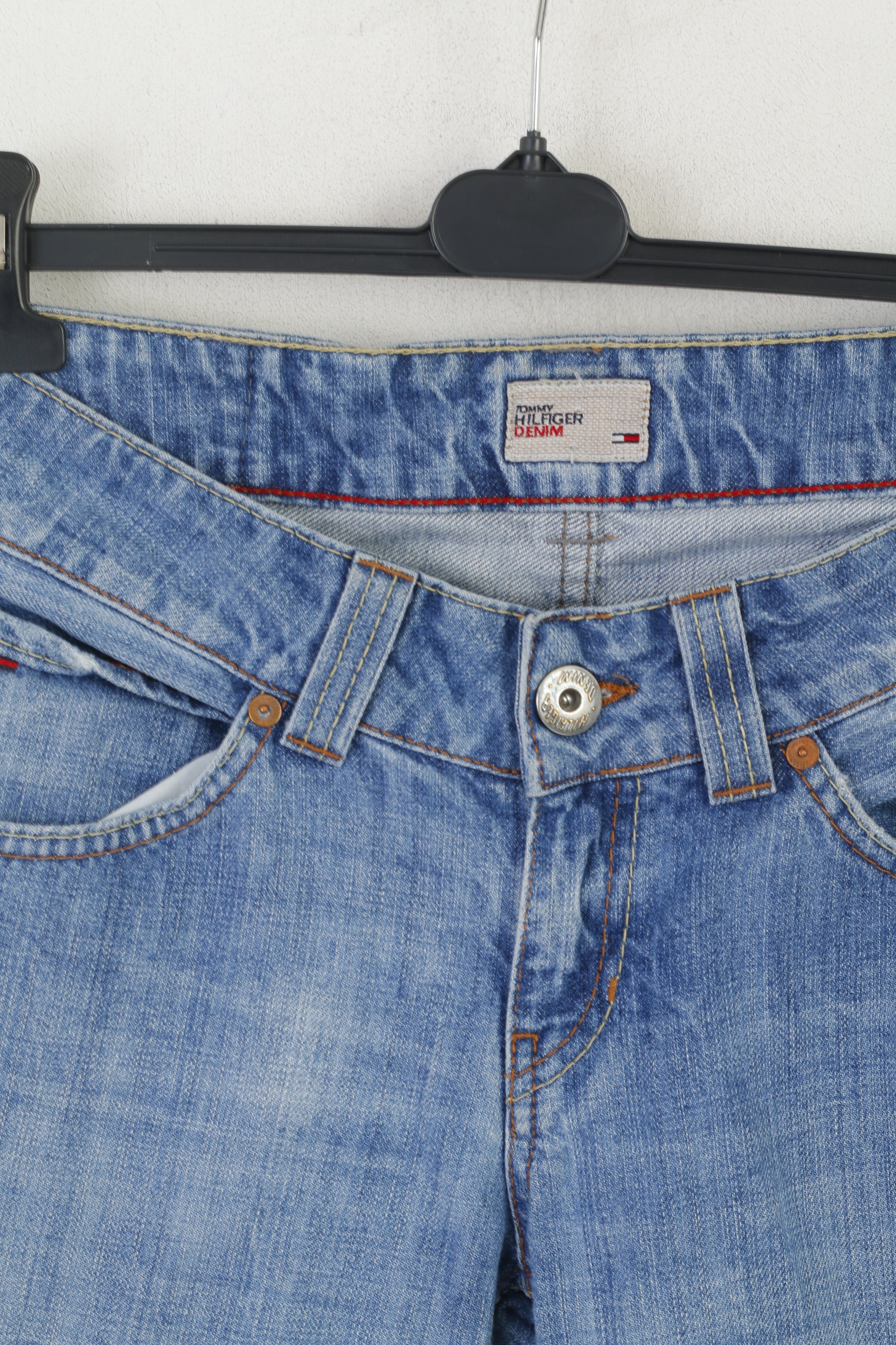 Tommy Hilfiger Femme 30 Jeans Pantalon Bleu Cotton Dash Pantalon Porté Non Fabriqué