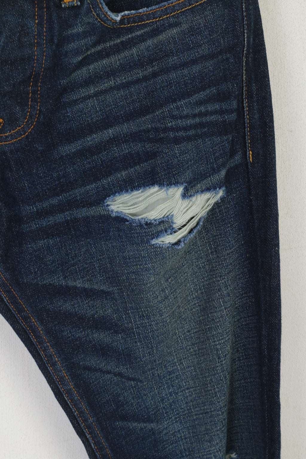 Hollister California 26 Pantalon pour femme Bleu marine Jean skinny en coton vieilli