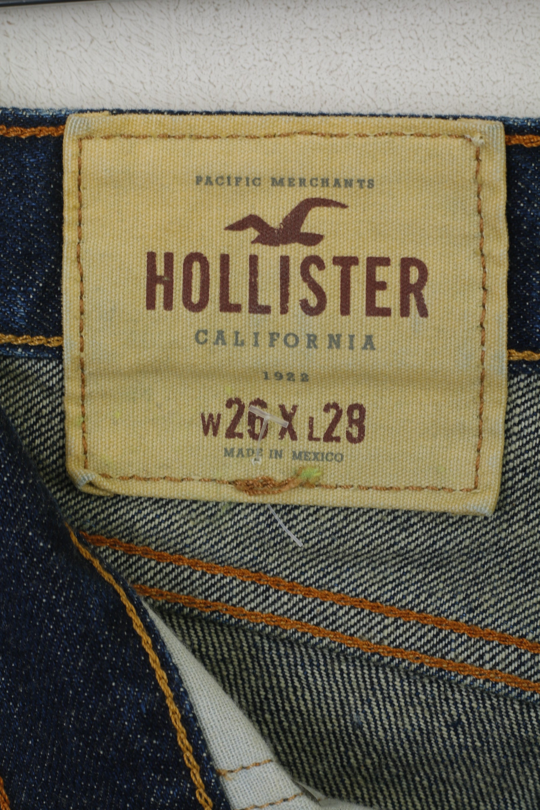 Hollister California 26 Pantalon pour femme Bleu marine Jean skinny en coton vieilli