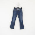 Levi's Women 26 Trousers Navy Demi Curve Skinny Boot Cotton Vintage Pants