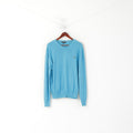 Lyle &amp; Scott Heritage Men L Jumper Turquoise Coton Col V Classique Doux Pull