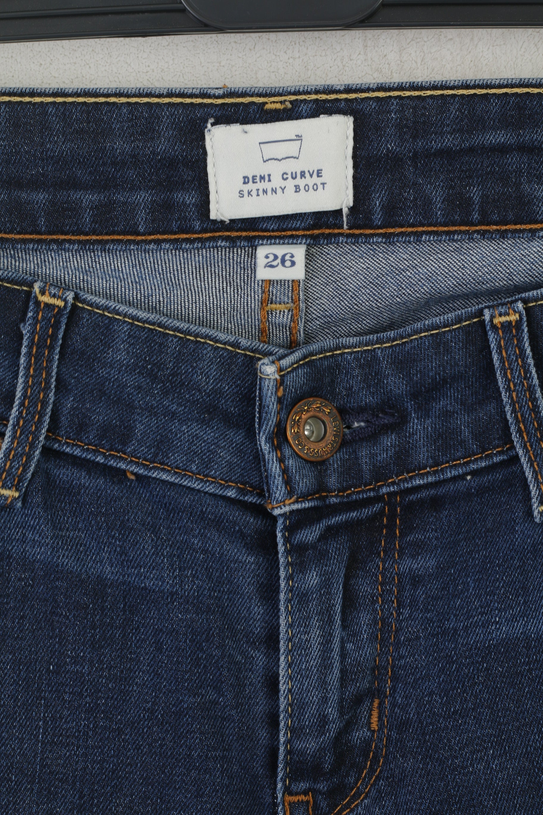 Levi's Femme 26 Pantalon Marine Demi Curve Skinny Boot Coton Pantalon Vintage