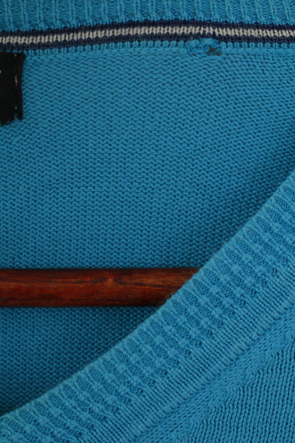 Lyle &amp; Scott Heritage Uomo L Maglione turchese in cotone con scollo a V classico maglione morbido