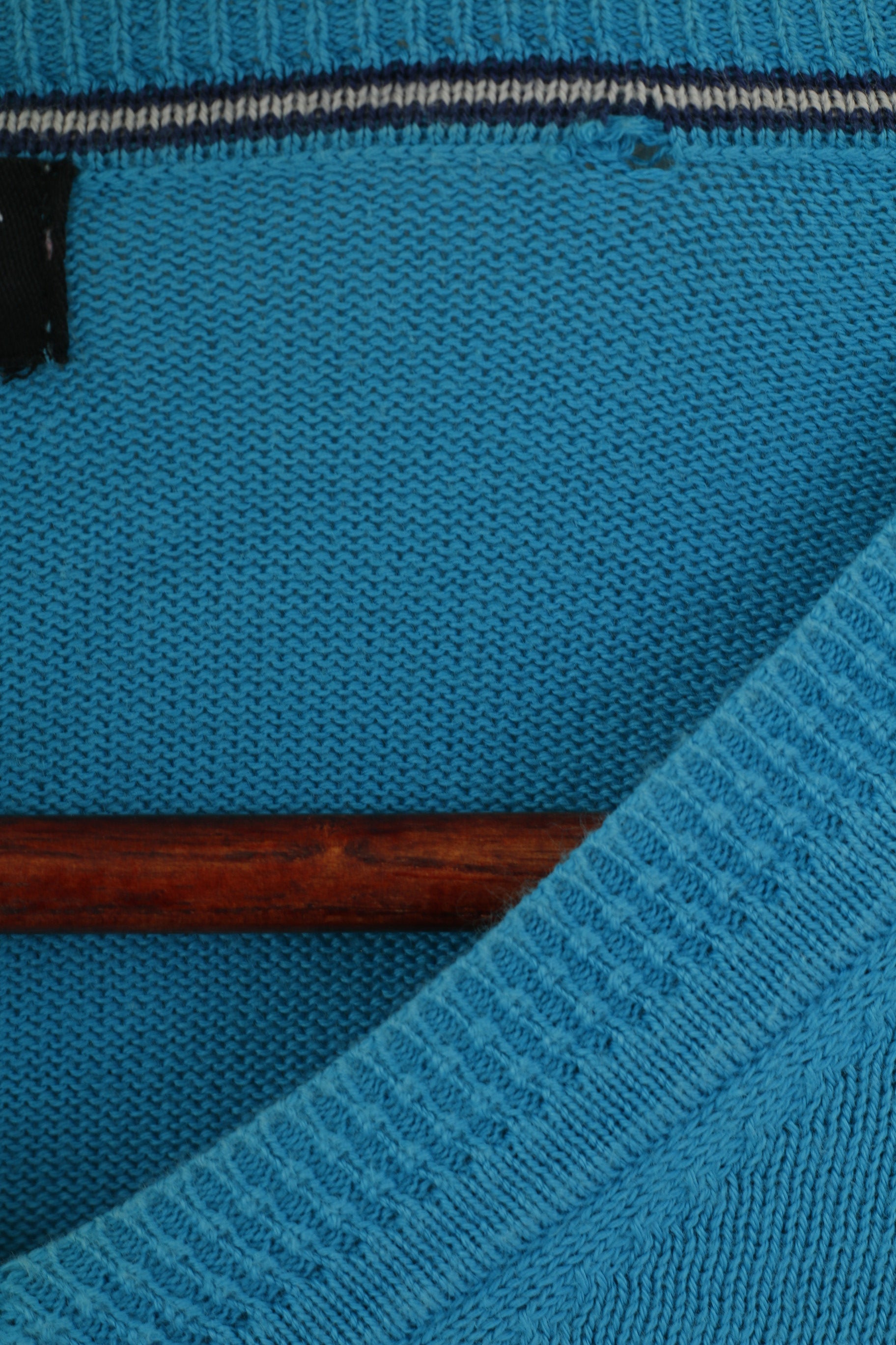 Lyle &amp; Scott Heritage Uomo L Maglione turchese in cotone con scollo a V classico maglione morbido