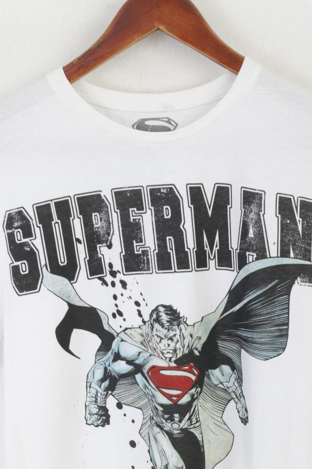 Cedar Wood State Hommes M Chemise Blanc Coton Superman Man Of Steel Top