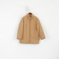 Lezard Femmes 42 XL Veste Or Brillant Rembourré Fermeture Éclair Complète Manteau Classique