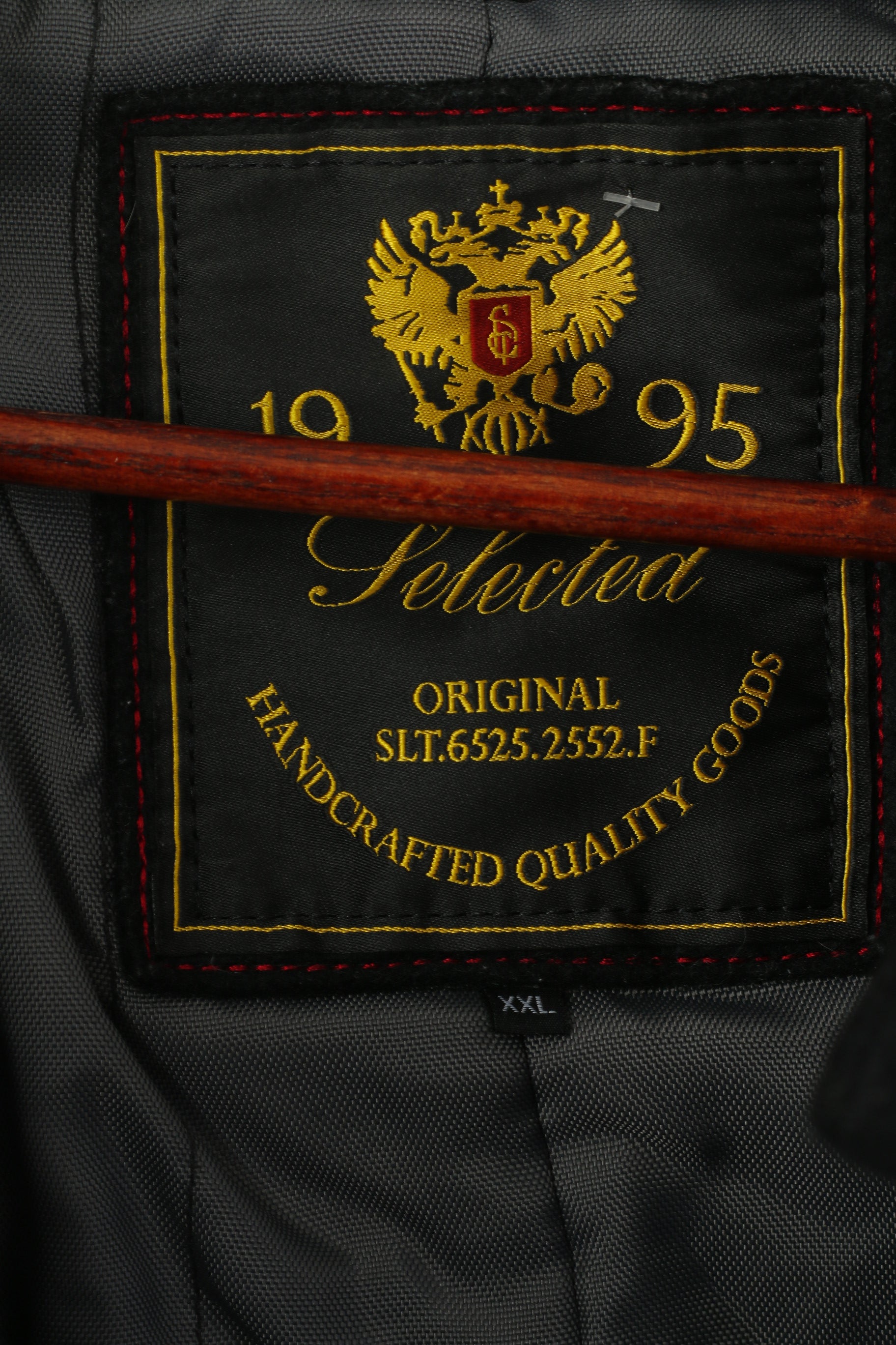 Selected Men XXL (L) Coat Black Wool Nylon Single Breasted Stand-Up Collar Rjo-jra Jacket