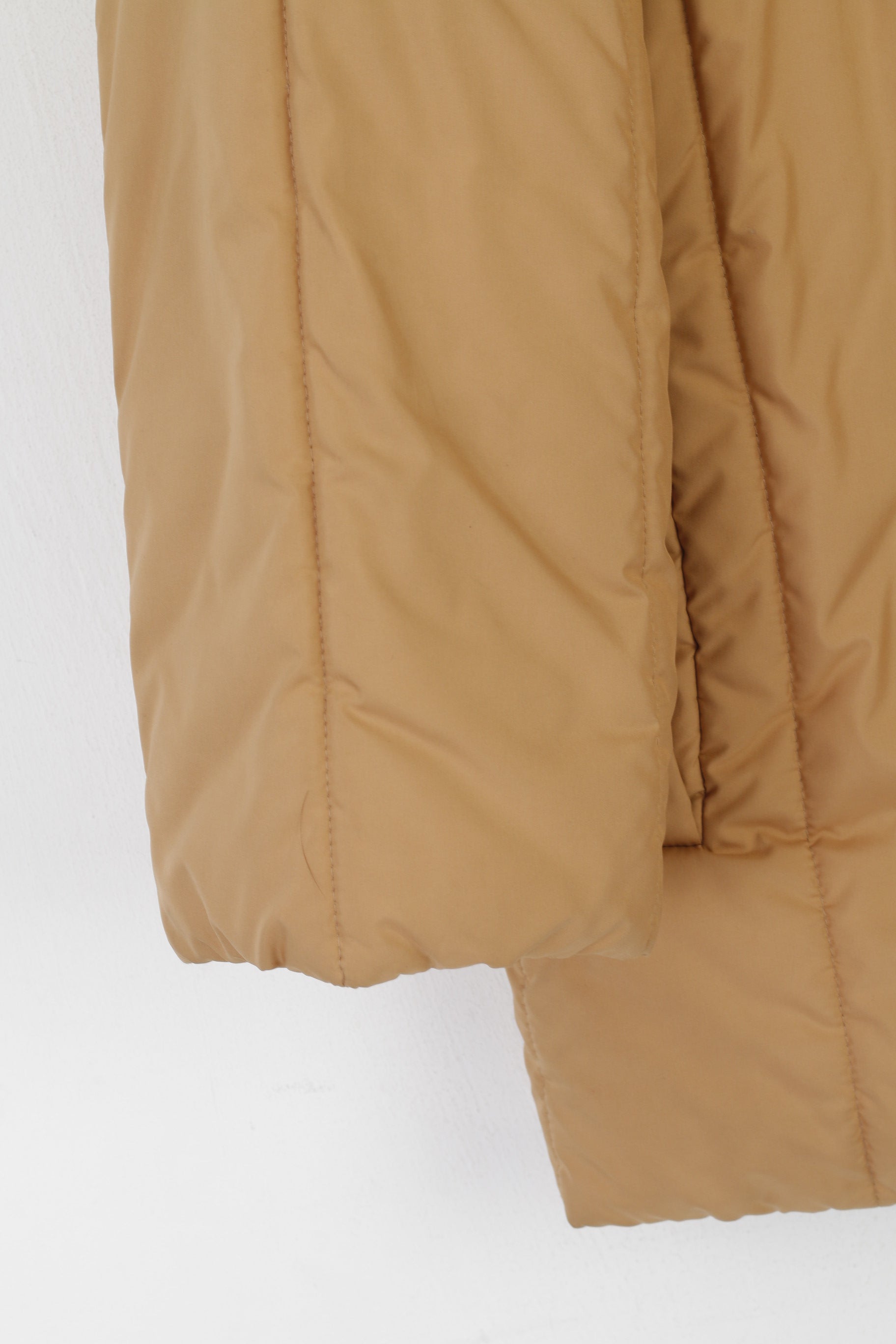 Lezard Women 42 XL Jacket Gold Shiny Padded Full Zipper Classic Coat