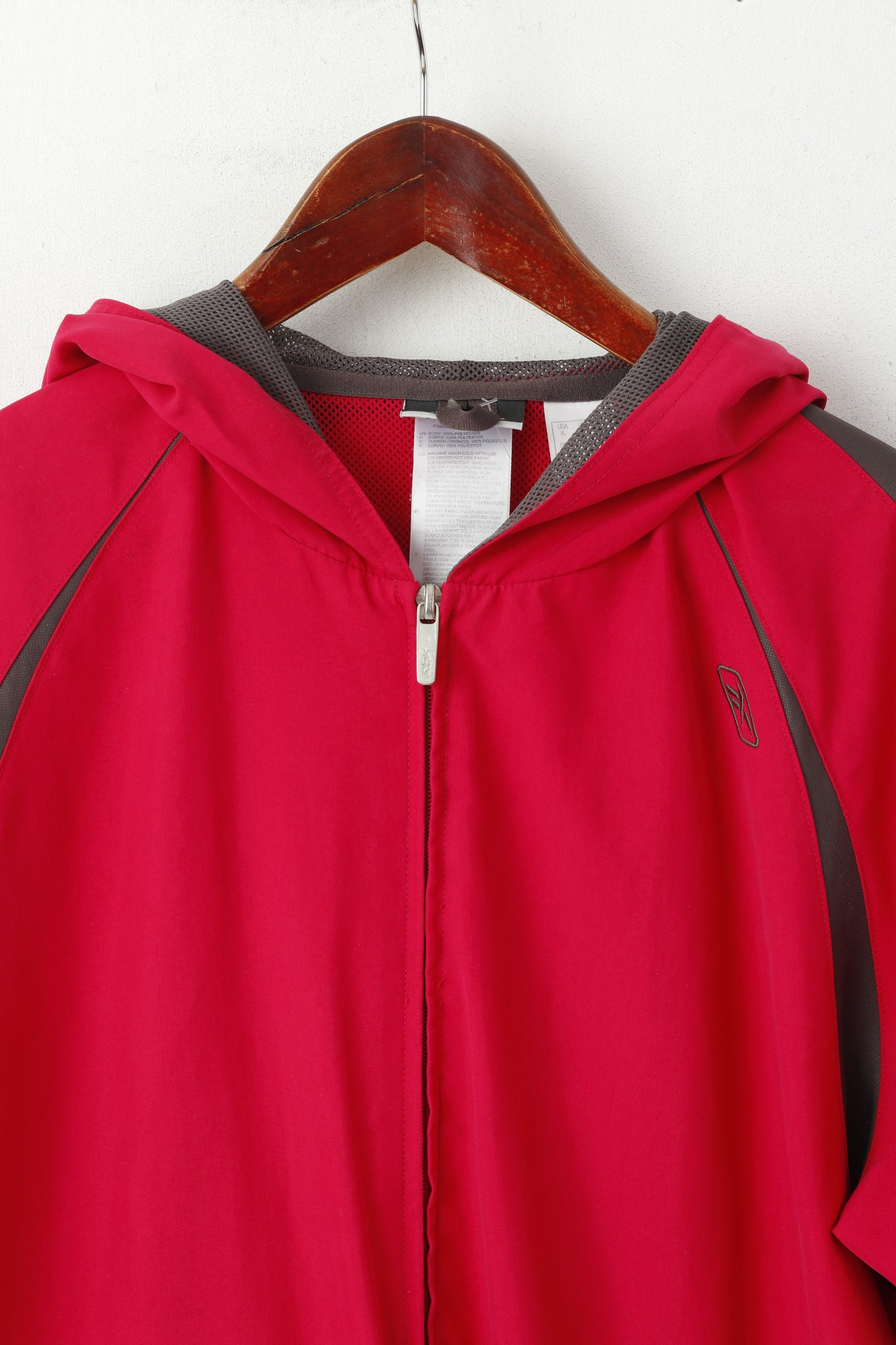 Reebok Women 16 XL Jacket Raspberry Activewear Hooded Zip Up Sport Track Top
