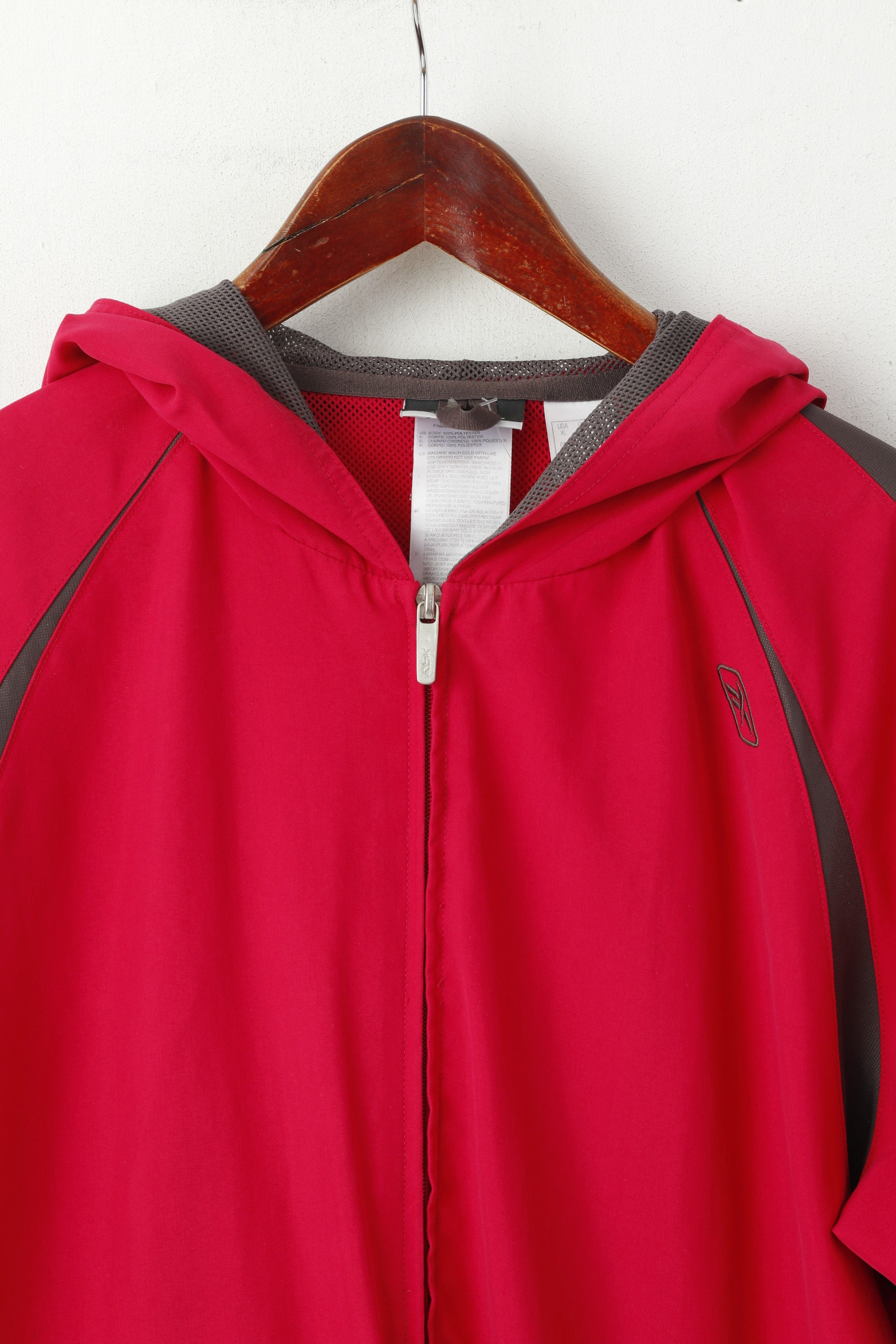 Reebok Femmes 16 XL Veste Raspberry Activewear Haut de survêtement de sport à capuche zippé