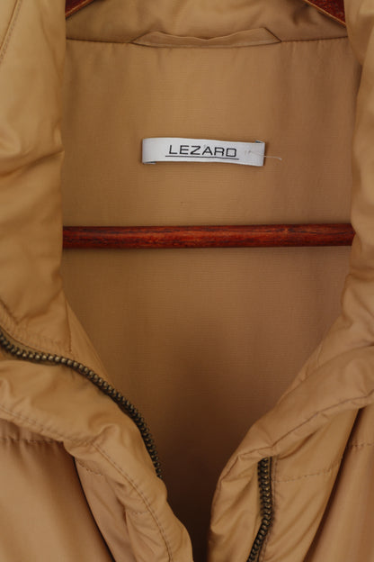 Giacca Lezard da donna 42 XL Cappotto classico imbottito con cerniera intera color oro lucido
