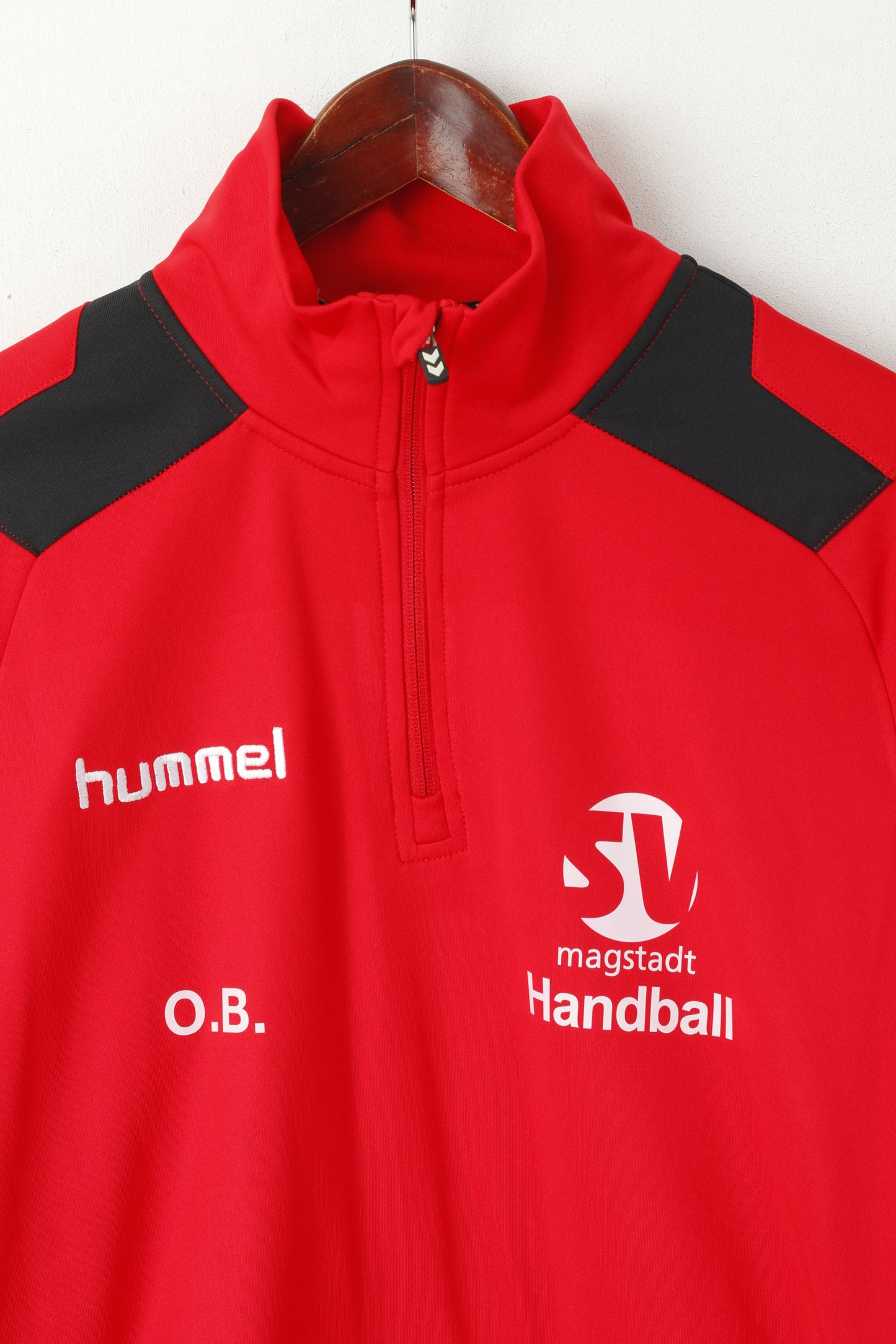 Hummel Uomo M Maglia a maniche lunghe Rossa Pallamano SV Magstadt Activewear Sport Top