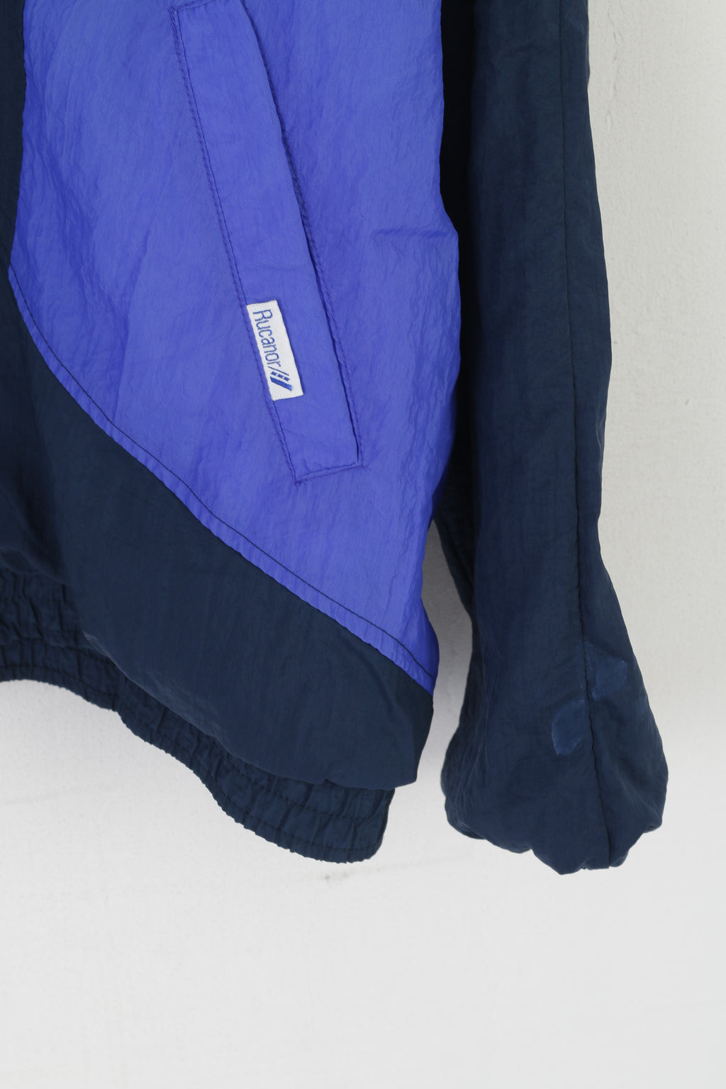 Rucanor Giacca da uomo 42/44 M/L Viola Vintage Nylon Oldschool Zip Up Top