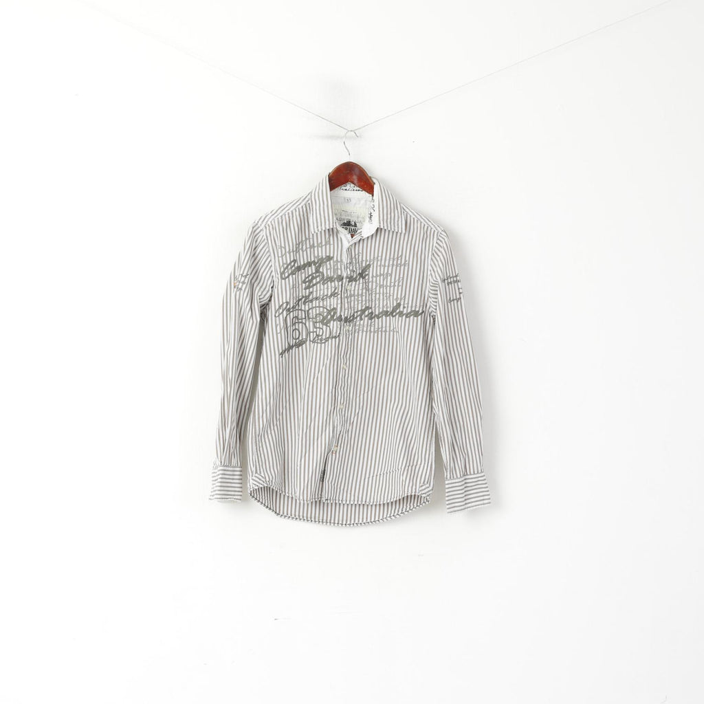 Camp David Camicia casual da uomo in cotone a righe marrone Australia # 63 Top