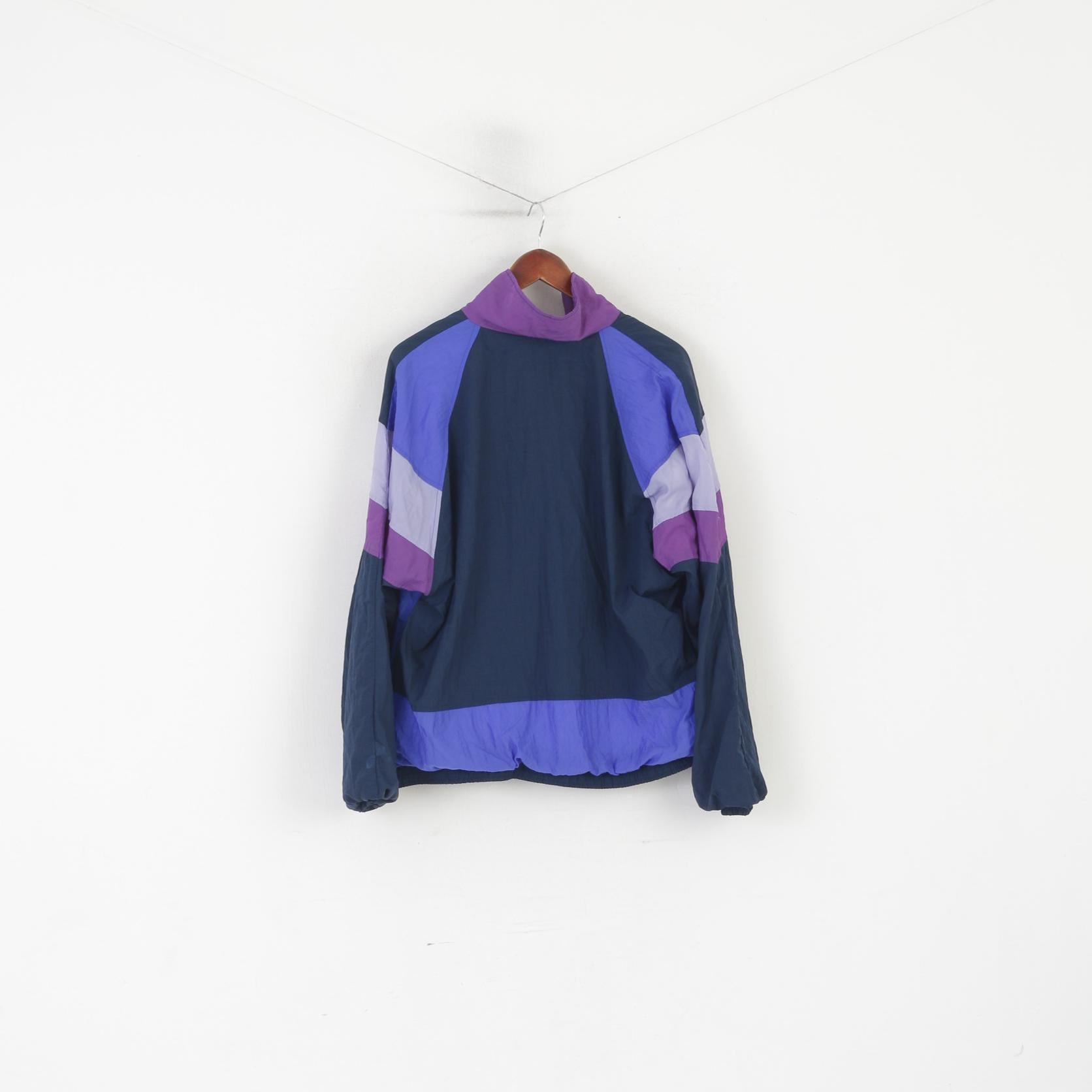 Rucanor Giacca da uomo 42/44 M/L Viola Vintage Nylon Oldschool Zip Up Top