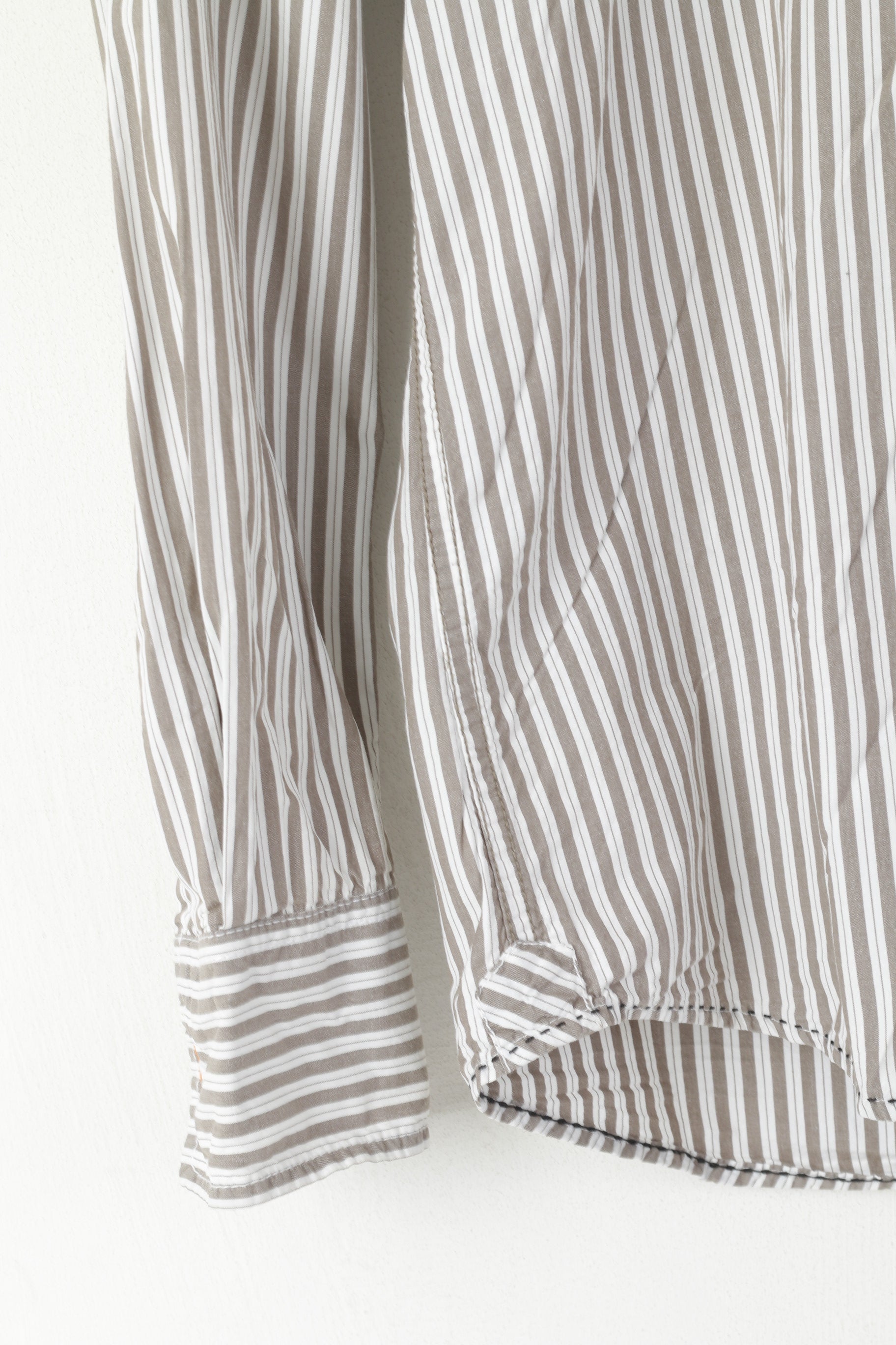 Camp David Camicia casual da uomo in cotone a righe marrone Australia # 63 Top