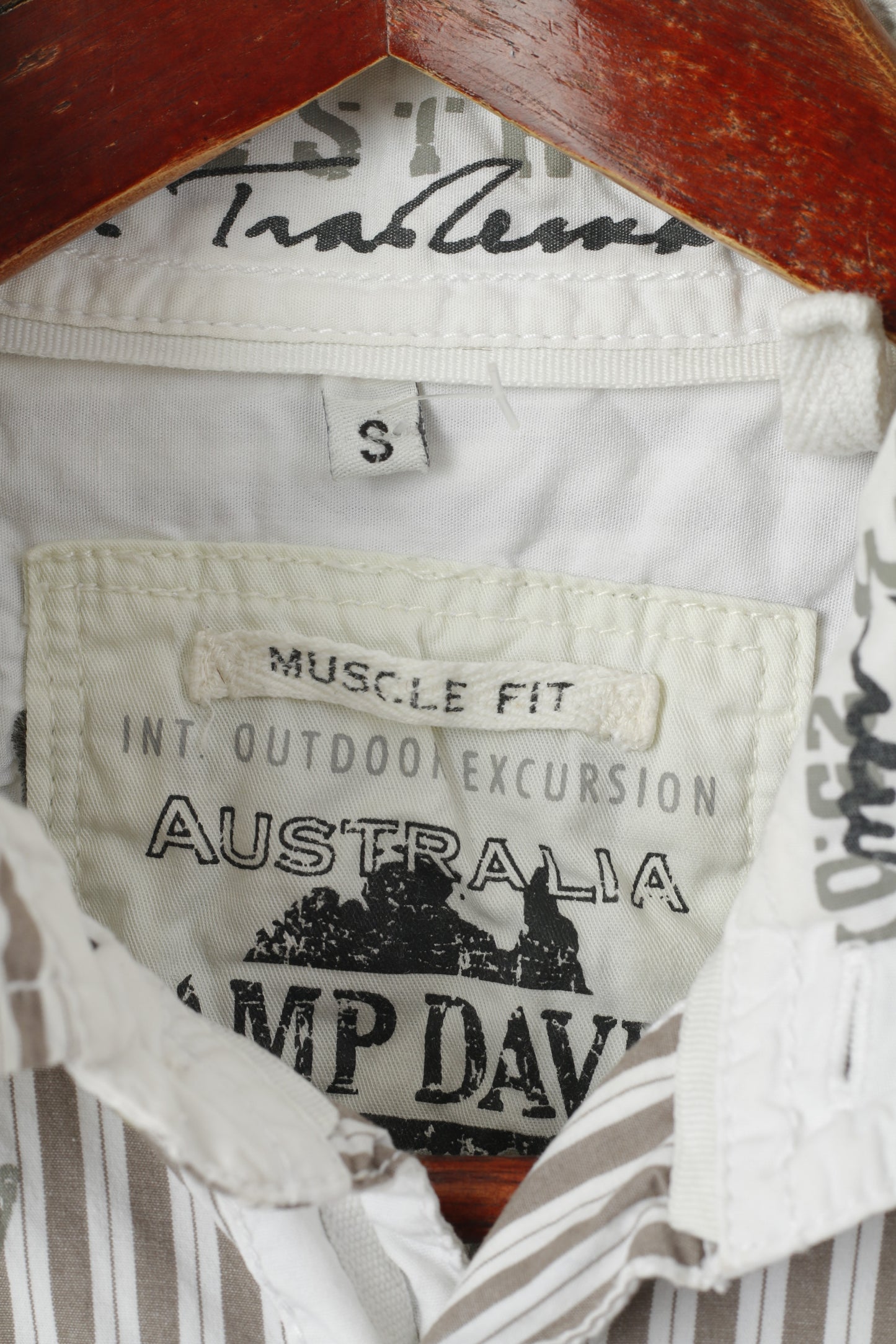 Camp David Men S Casual Shirt Brown Striped Cotton Australia #63 Top