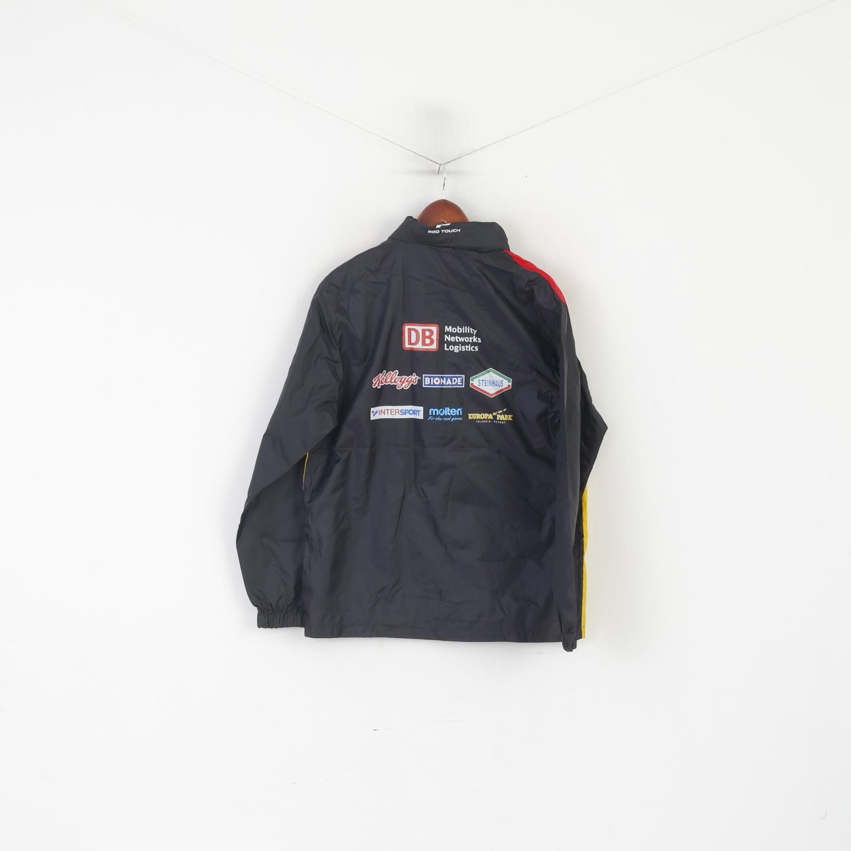 Nuova giacca Pro Touch da uomo M nera Jugend Trainiert Fur Olympia Zip Up Top