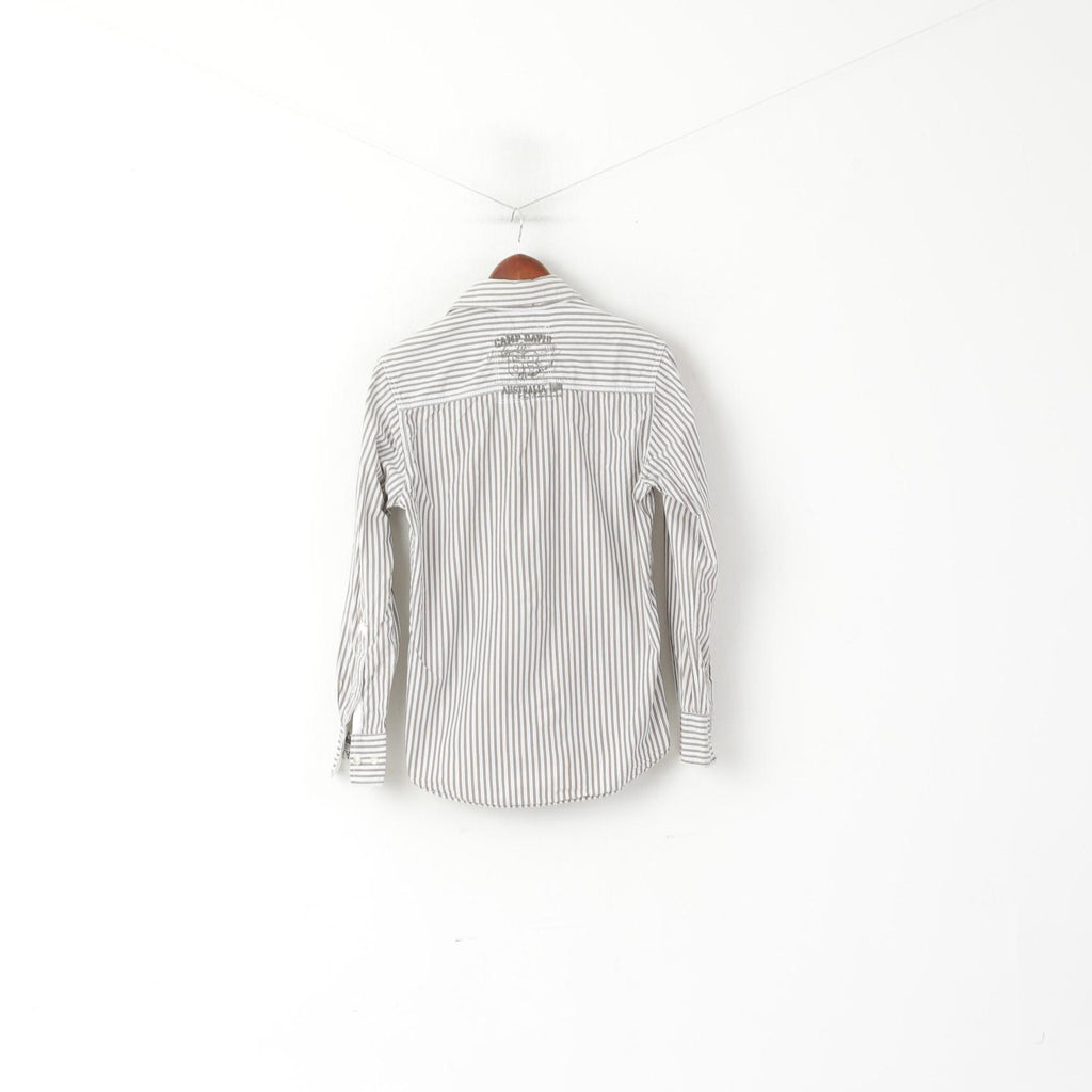 Camp David Camicia casual da uomo in cotone a righe marrone Australia # 63 Top