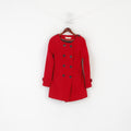 Ccc London Femmes 10 36 XS Veste Rouge Vintage Classique Double Boutonnage Haut