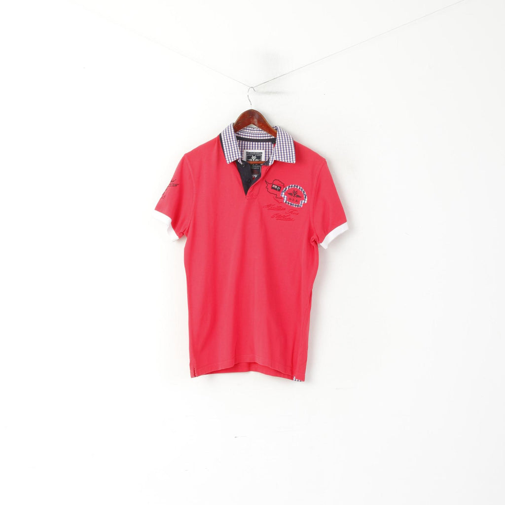 Nouvelle-Zélande Auckland Polo Homme Rouge Coton Heritage Haut À Manches Courtes