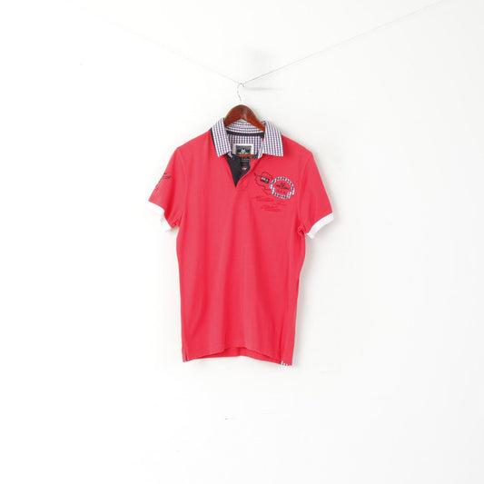 Nouvelle-Zélande Auckland Polo Homme Rouge Coton Heritage Haut À Manches Courtes