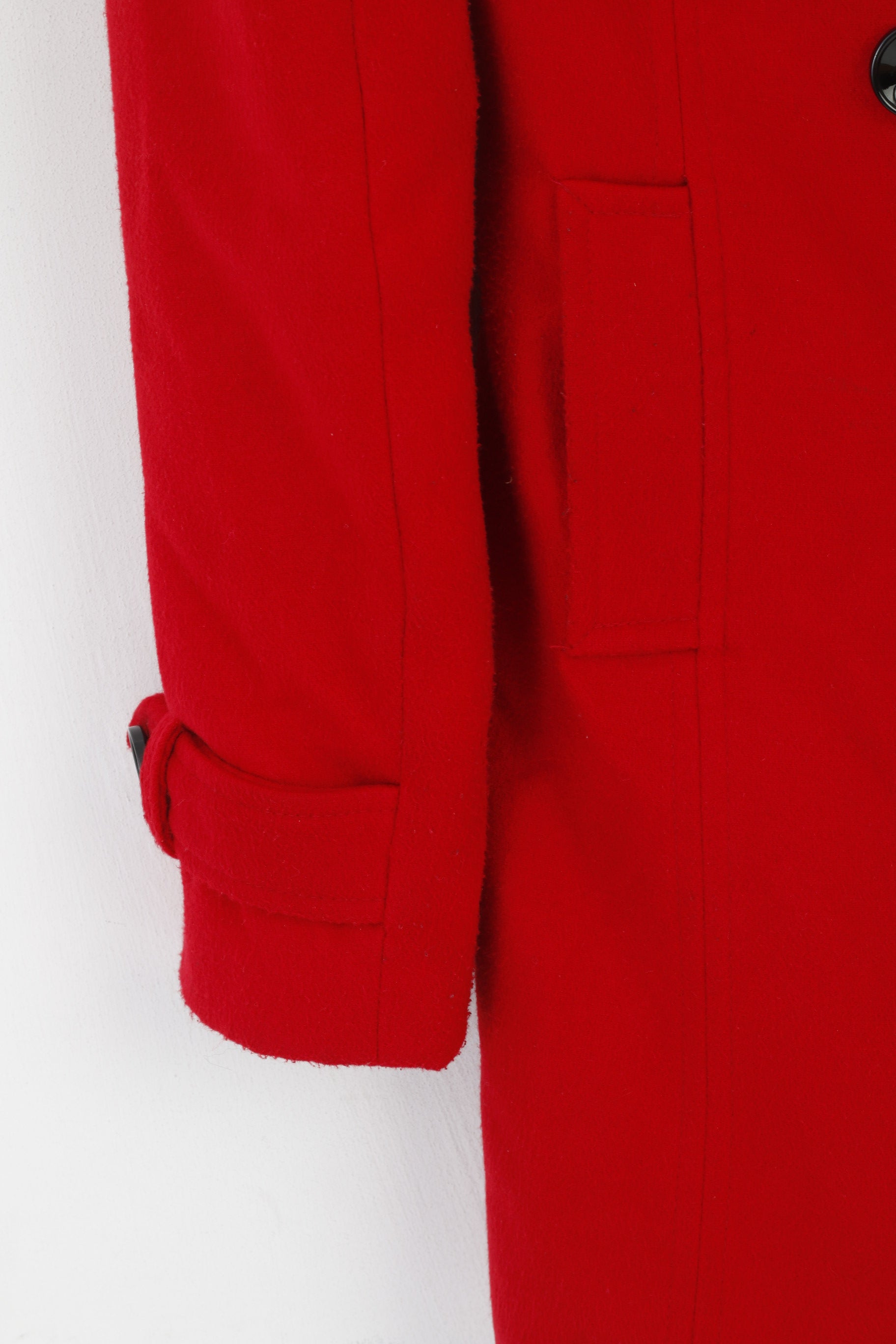 Ccc London Femmes 10 36 XS Veste Rouge Vintage Classique Double Boutonnage Haut