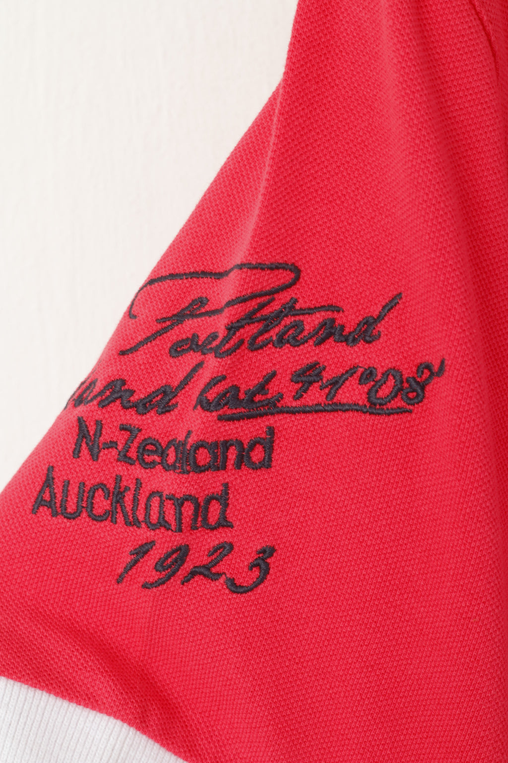 Nouvelle-Zélande Auckland Polo Homme Rouge Coton Heritage Haut À Manches Courtes