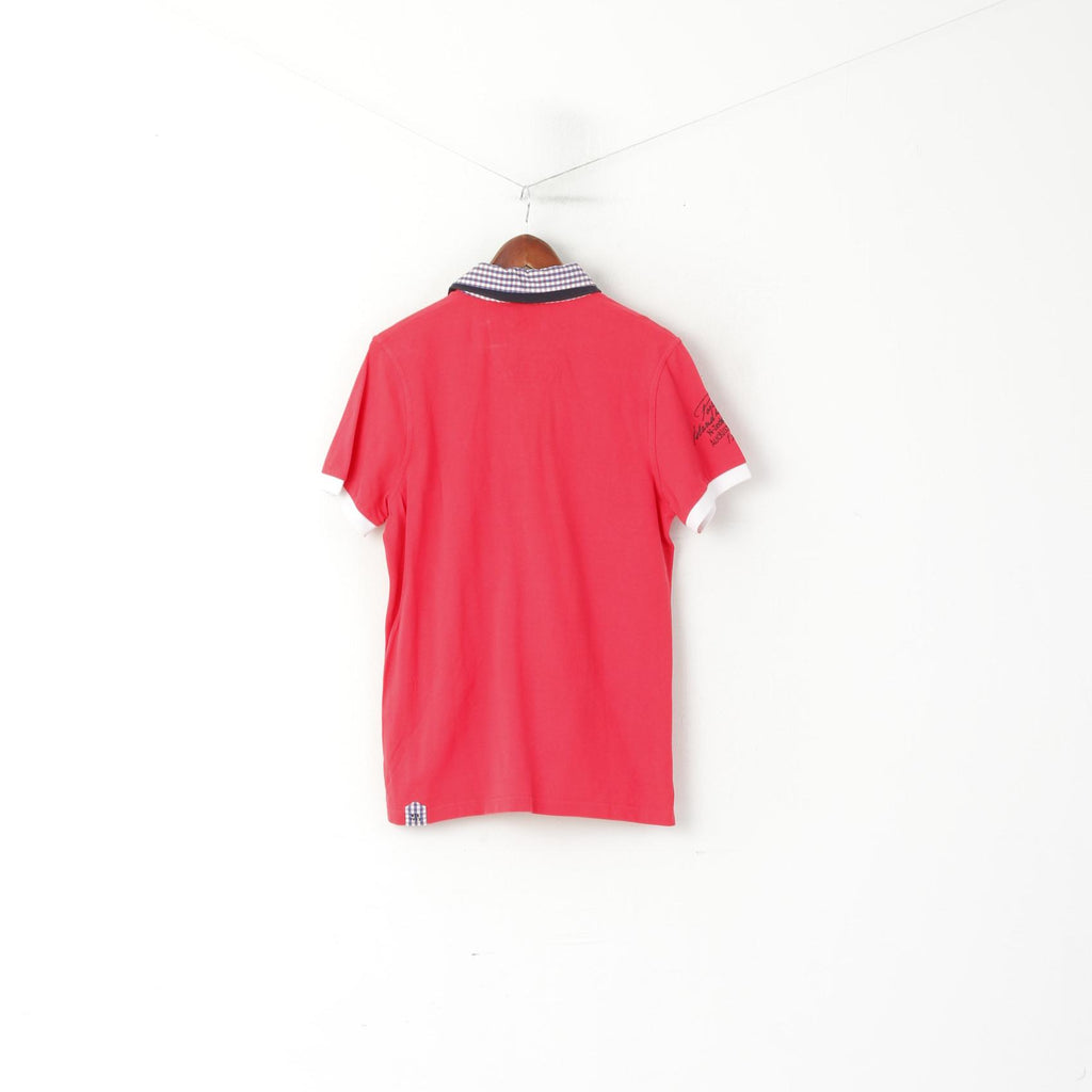 Nouvelle-Zélande Auckland Polo Homme Rouge Coton Heritage Haut À Manches Courtes