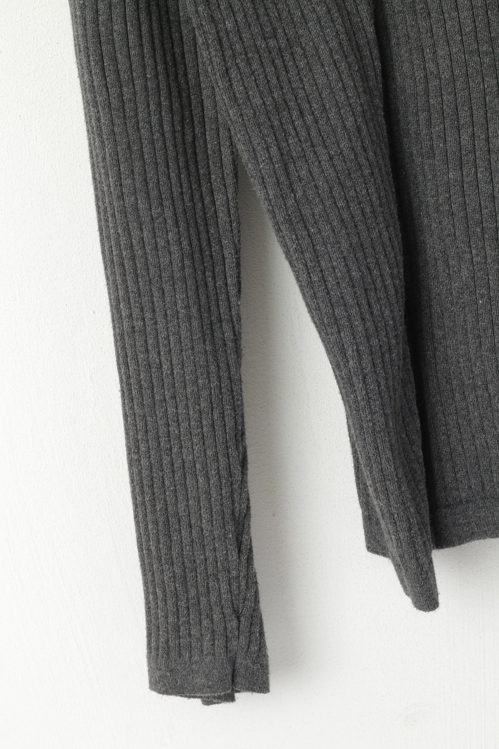 DKNY Jeans Men S Jumper Grey Striped Stretch Cotton Slim Fit Zip Neck Sweater