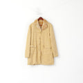 Vintage femmes XL manteau Beige Boho Faux Fut doublé simple boutonnage haut décontracté