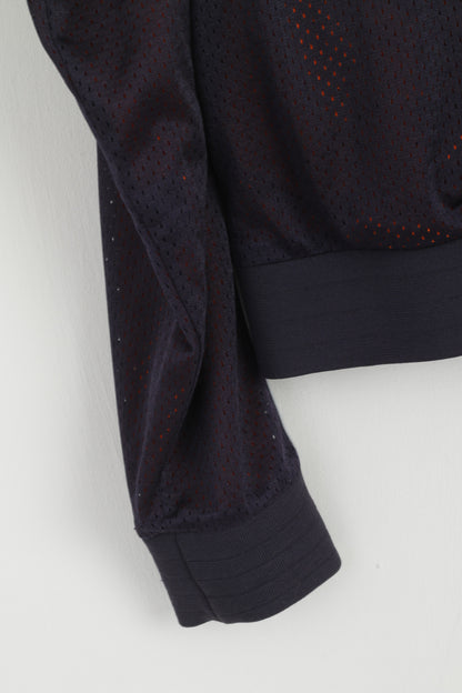 Adidas Femmes L Sweatshirt Violet orange Mesh Réversible Fermeture Éclair Complète Sportswear Top