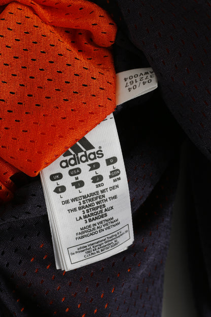 Adidas Femmes L Sweatshirt Violet orange Mesh Réversible Fermeture Éclair Complète Sportswear Top