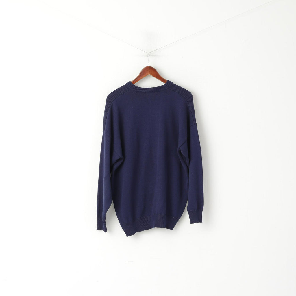 Maglione Lacoste XXL da uomo blu scuro vintage 100% cotone