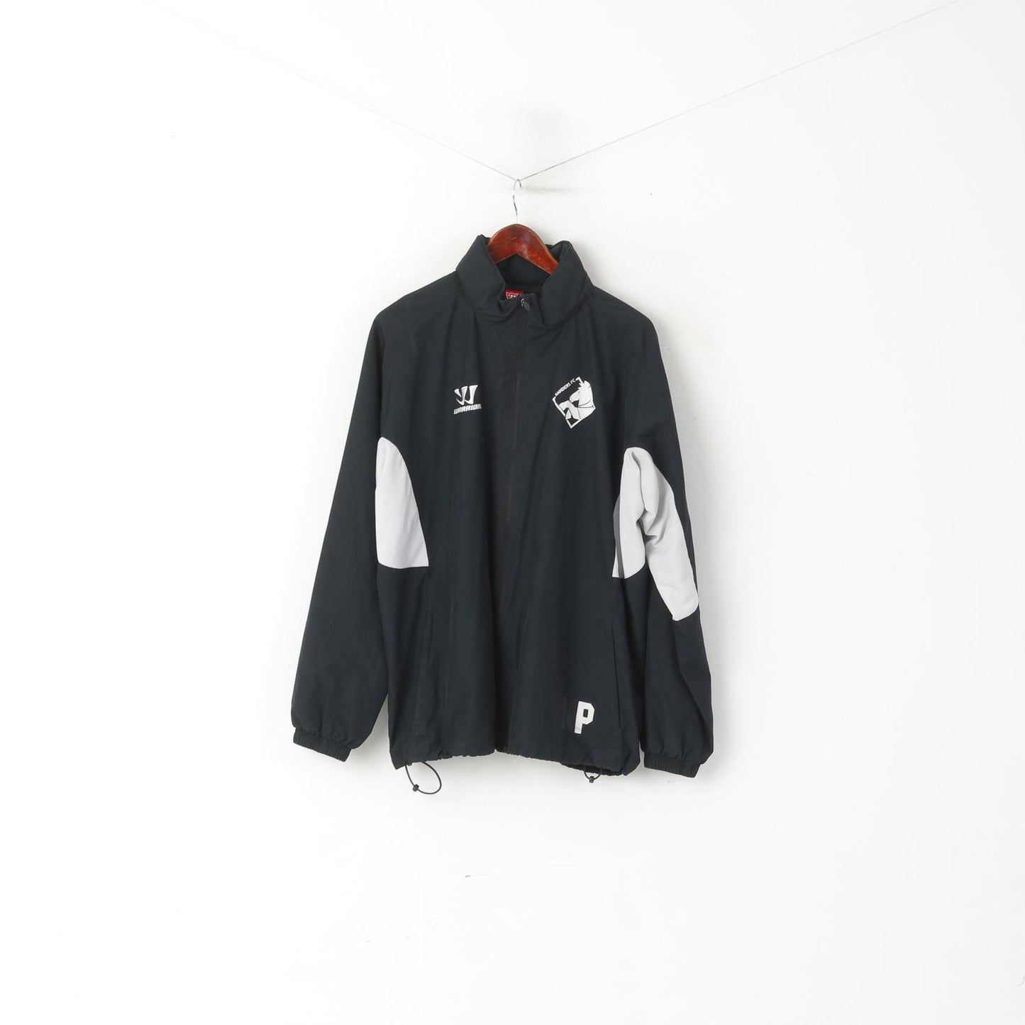 Warrior Men XL Jacket Black Randers Football Club Denmark Hidden Hood Top