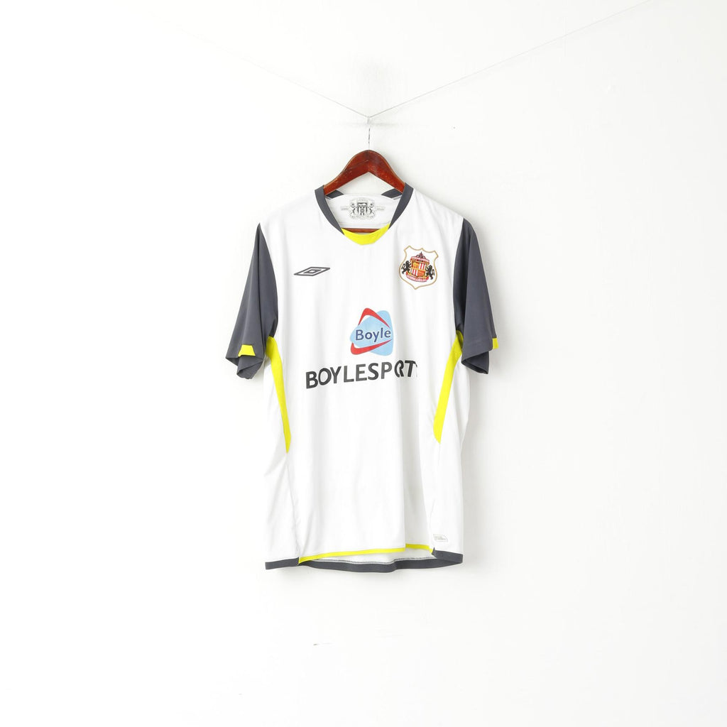 Umbro Men XL Shirt White Sunderland Football Club 2009 / 2010 Jersey Sport Top