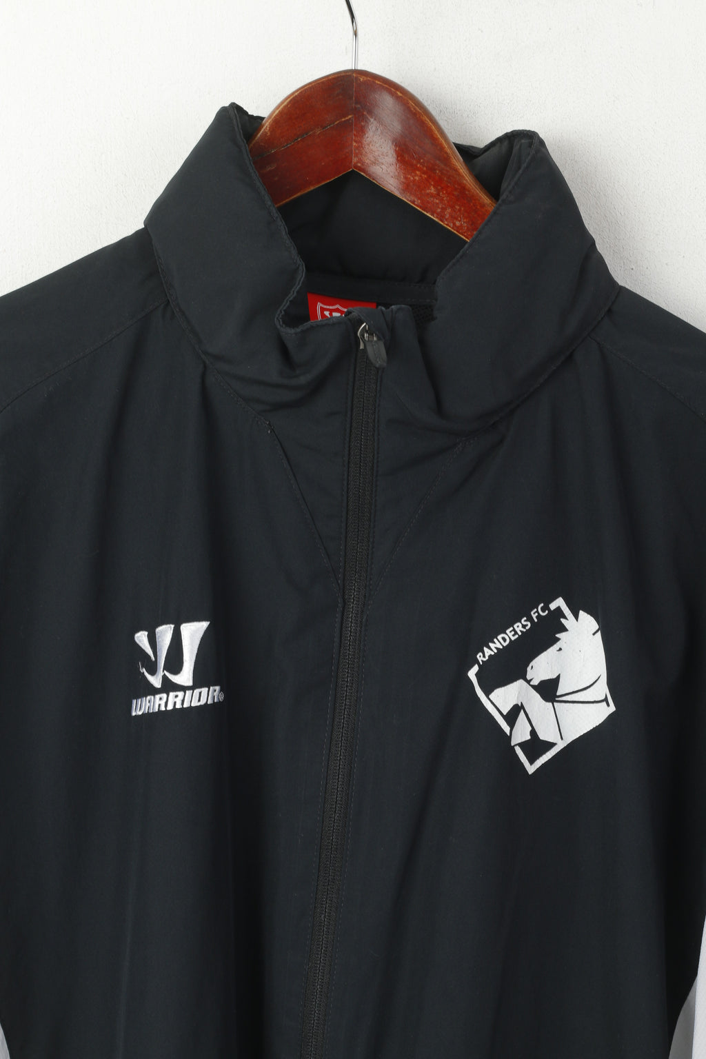 Giacca Warrior Uomo XL Nera Randers Football Club Danimarca Top con cappuccio nascosto