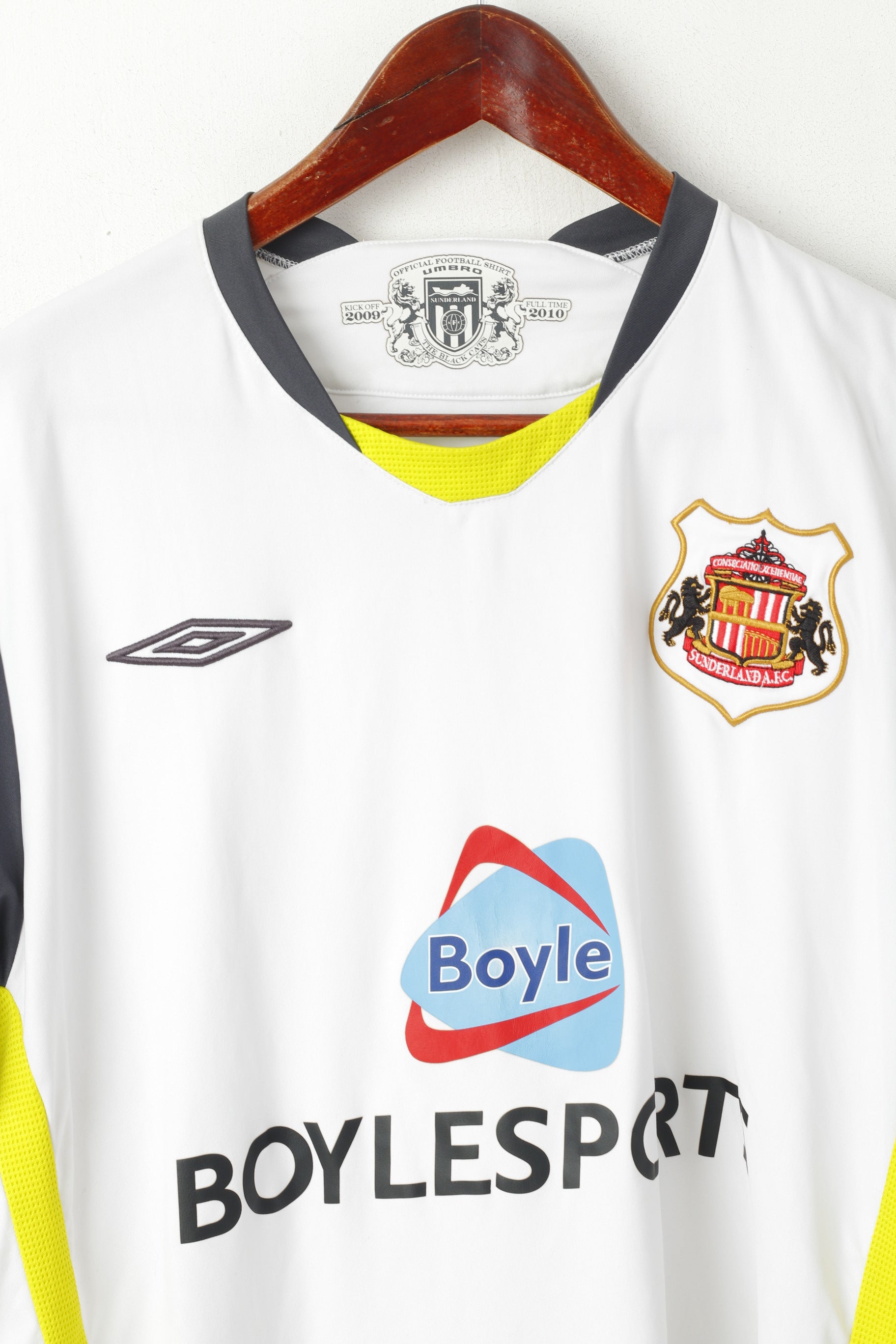 Maglia Umbro Uomo XL Bianca Sunderland Football Club 2009/2010 Maglia Sportiva