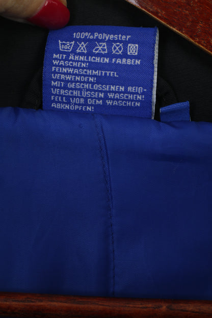 FC Schalke 04 Veste XXL (L) pour femme - Bleu marine - Fermeture éclair complète - Rembourrée - Ceinture - Haut long décontracté