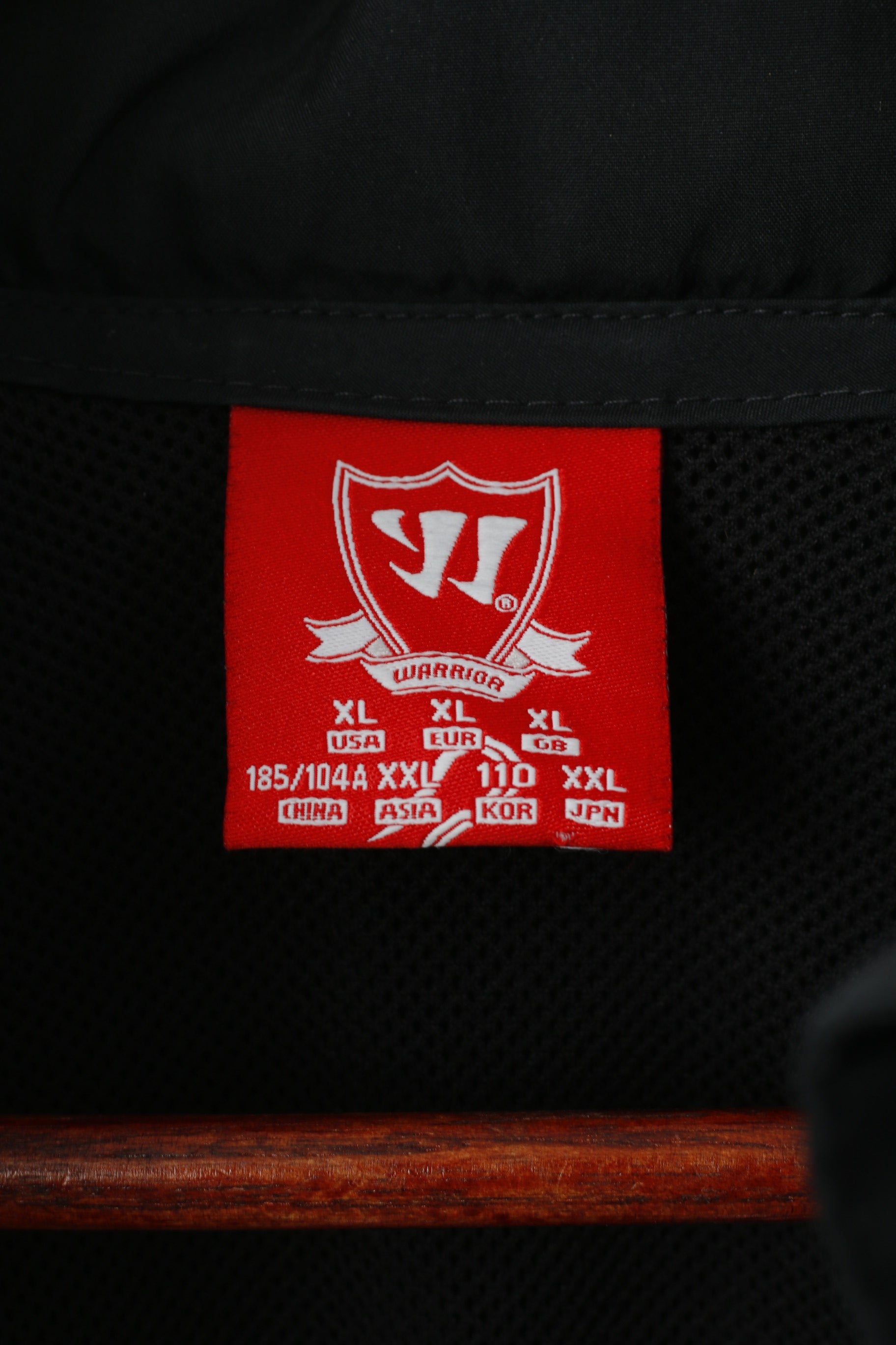 Giacca Warrior Uomo XL Nera Randers Football Club Danimarca Top con cappuccio nascosto