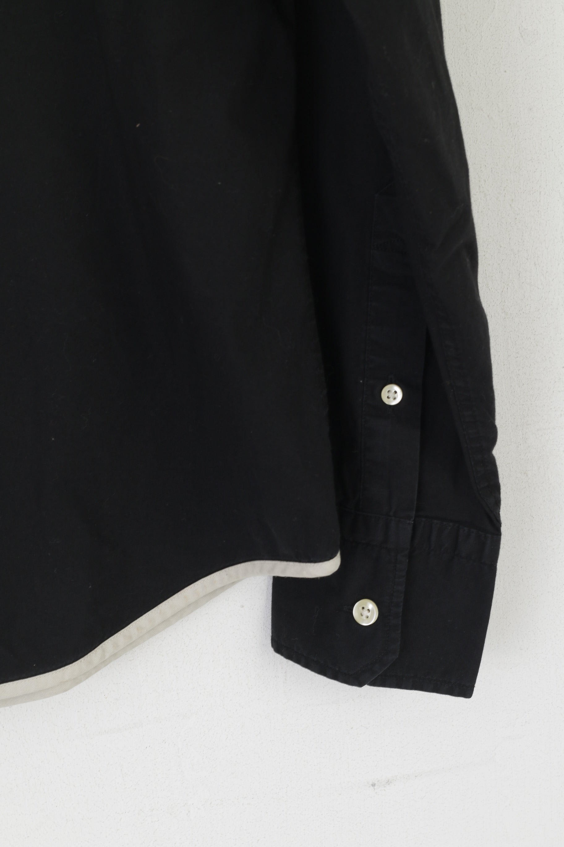 La Martina Men M Casual Shirt Black Cotton The Queen's Lancers Long Sleeve Top