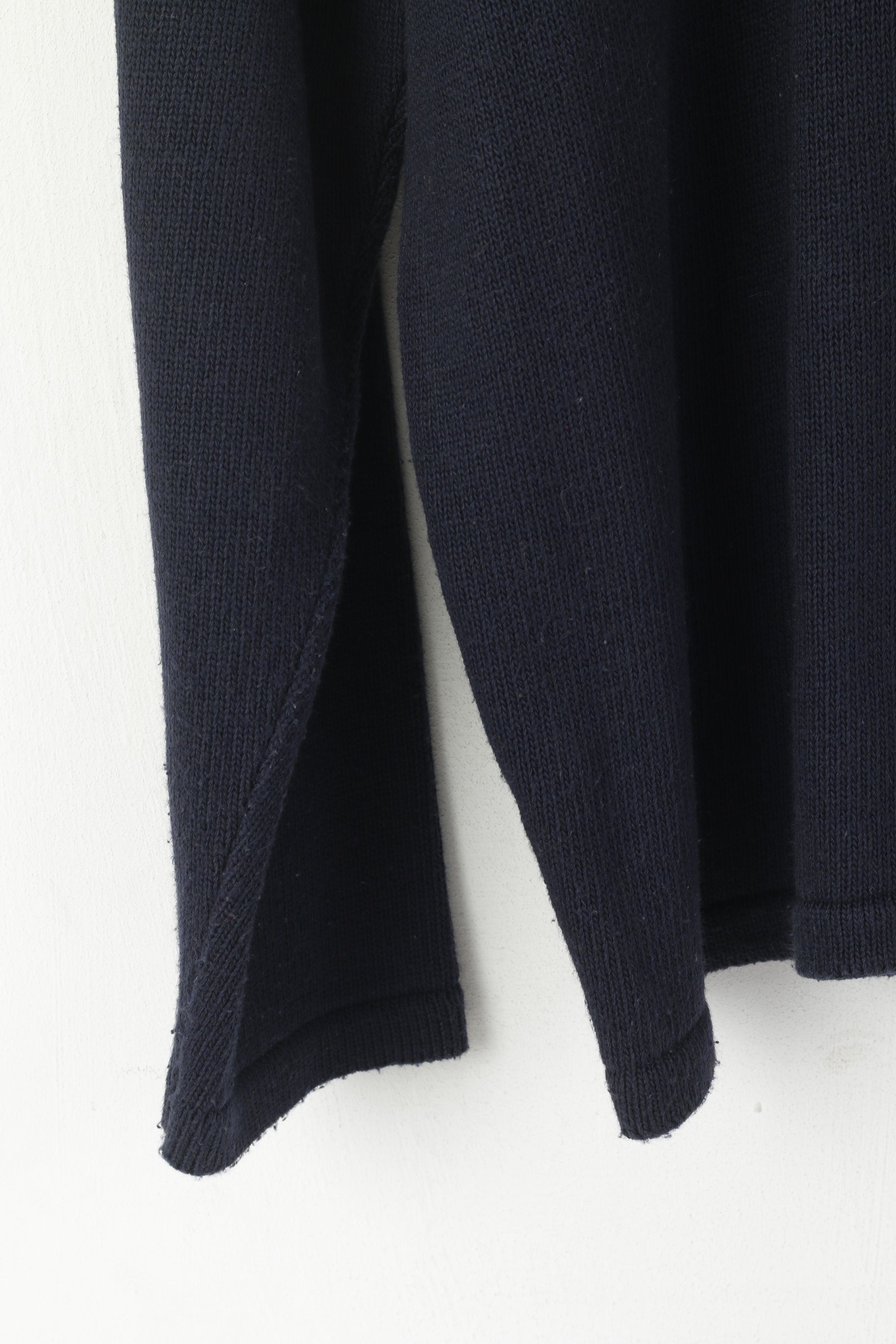 Lambretta Men XL Jumper Navy Cotton Blend Crew Neck Big Logo Sweater