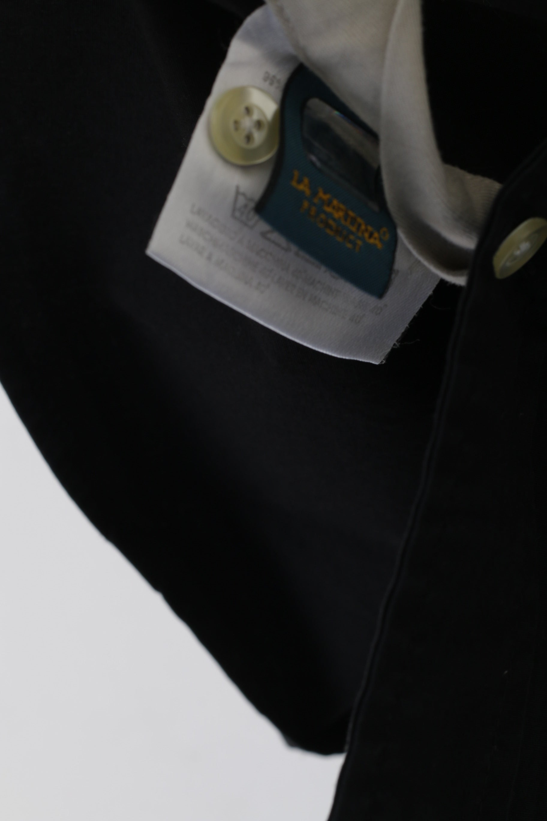 La Martina Men M Casual Shirt Black Cotton The Queen's Lancers Long Sleeve Top