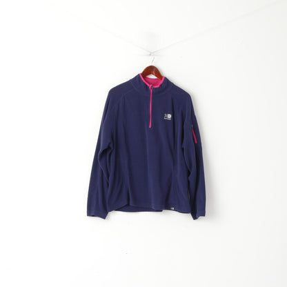 Karrimor Women 16 XL Fleece Top Navy Zip Neck Sportswear Mountain Sweatshirt Top