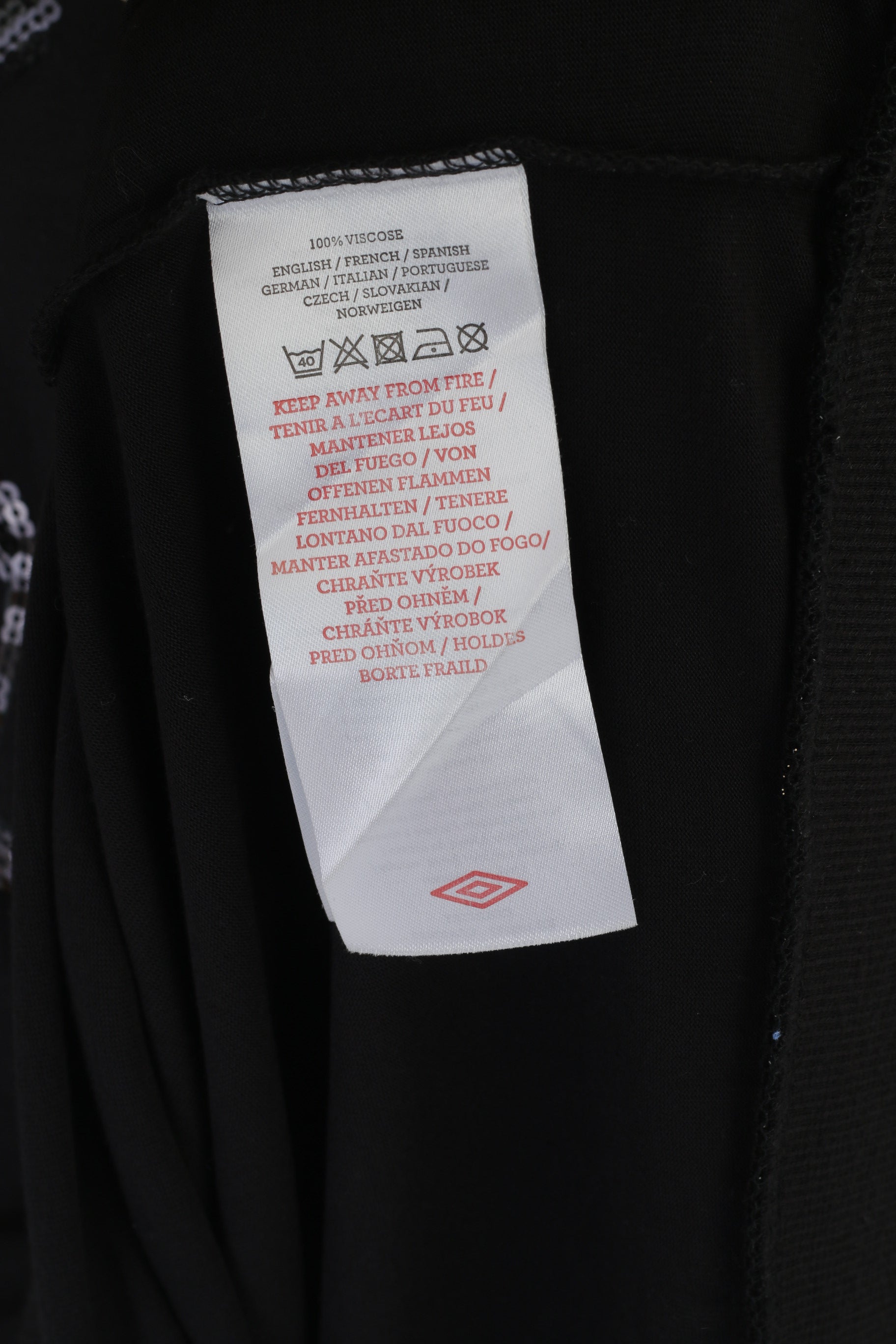 Umbro Women M Long Shirt Black Viscose Stay True Sequins Dress tunic Top