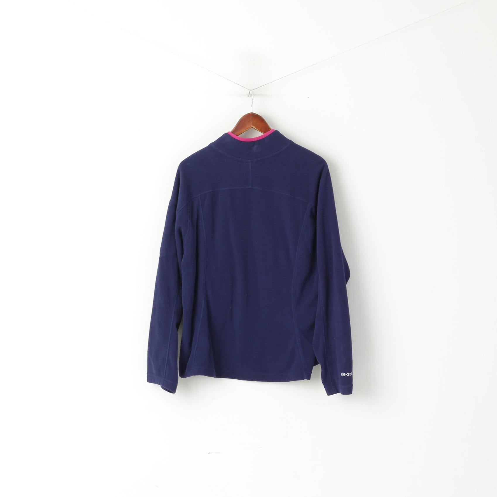 Karrimor Women 16 XL Fleece Top Navy Zip Neck Sportswear Mountain Sweatshirt Top