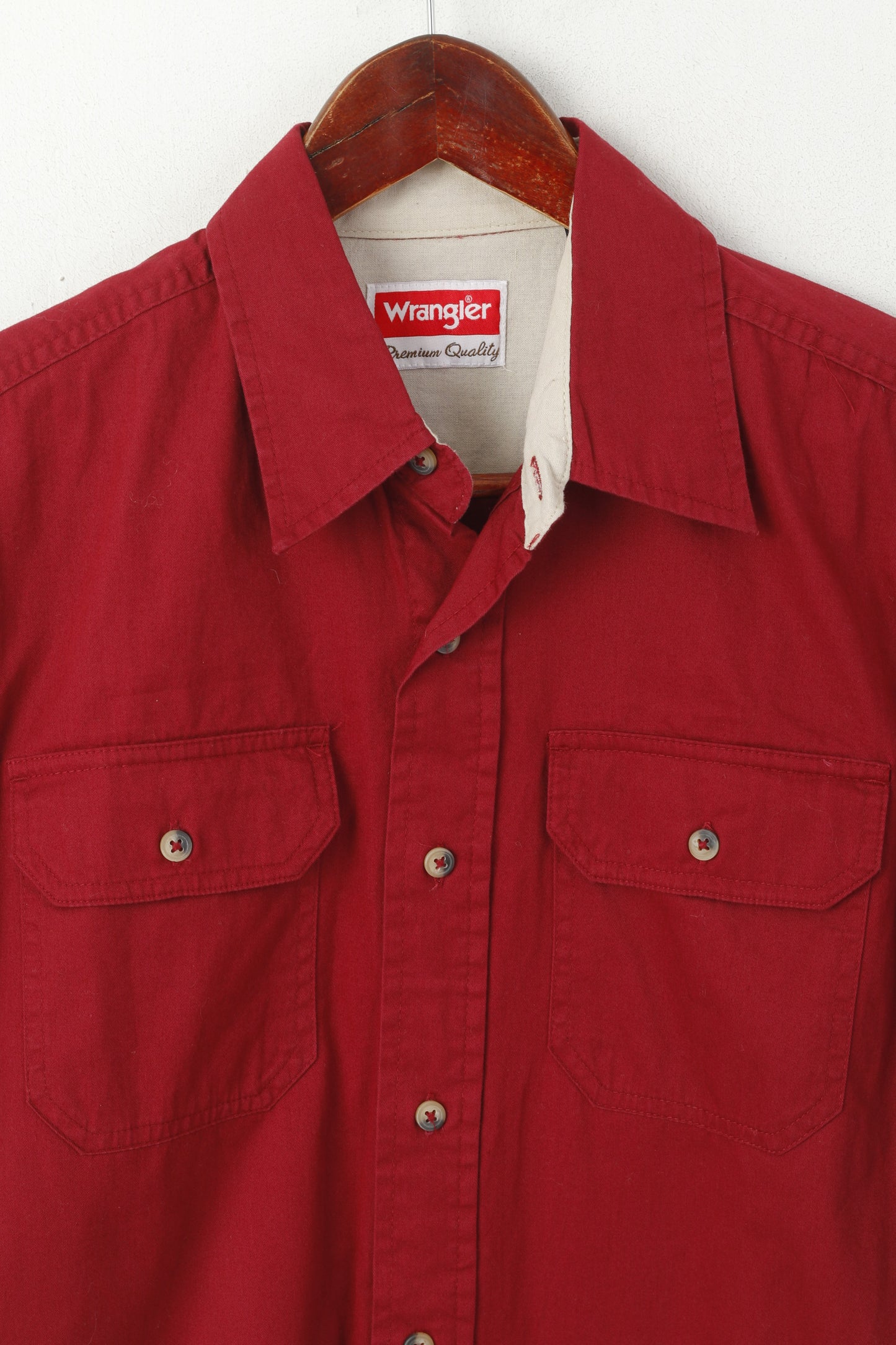 Wrangler Chemise décontractée pour homme Marron vintage en coton Western à manches courtes