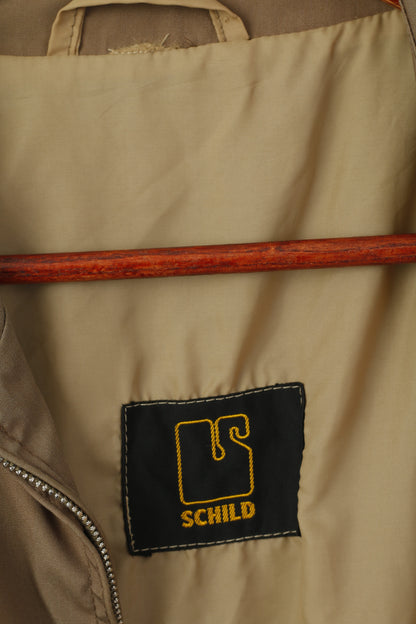 Schild Men L Jacket Shiny Taupe Harrington Lightweight Full Zip Retro Top