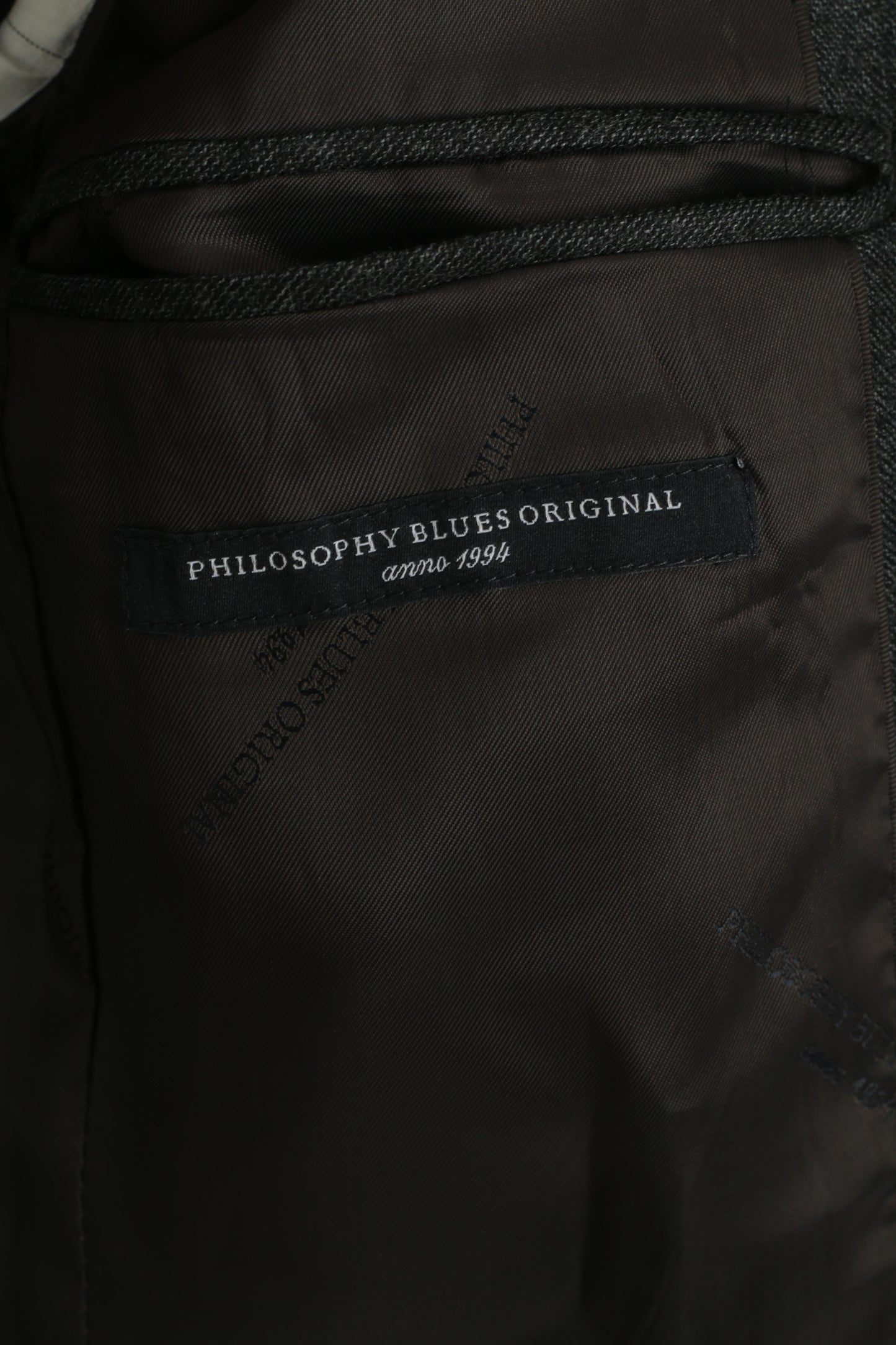 Philosophy Blues Original Men 38 48 Blazer Grey Wool Single Breasted Sweden Jacket