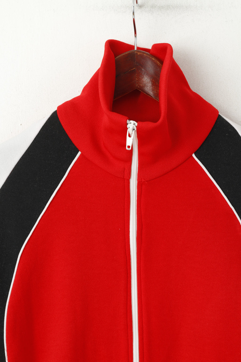 Rodeo Women 36 S Sweatshirt Red Retro Stratch Full Zipper Tracksuit Top